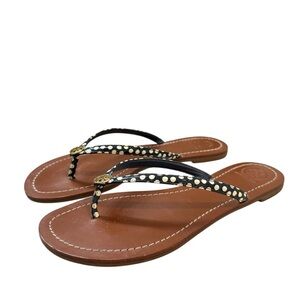 Tory Burch Stylish Black and White Polka Dot Sandals